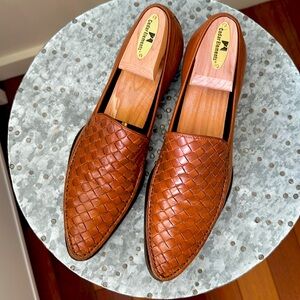 Bottega Veneta intrecciato woven leather loafers women size 38